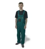 Odemon pracovní kalhoty s laclem LUX zeleno-černé
